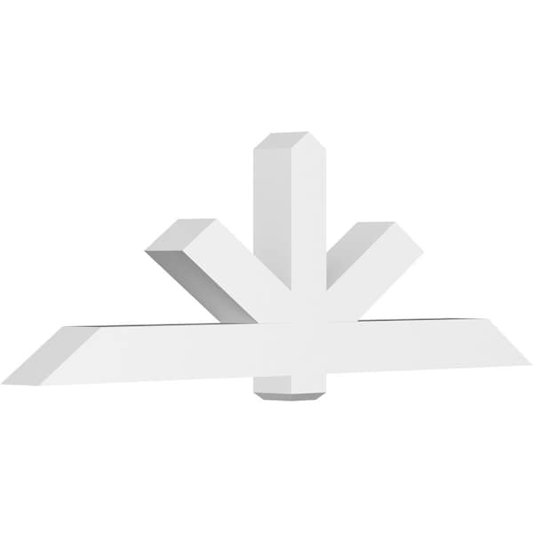 Ekena Millwork Kennewick Architectural Grade PVC Gable Bracket, 84"W x 28"H x 6"D x 6"F, 8/12 Pitch GBP084X28X0606KEN00 - main
